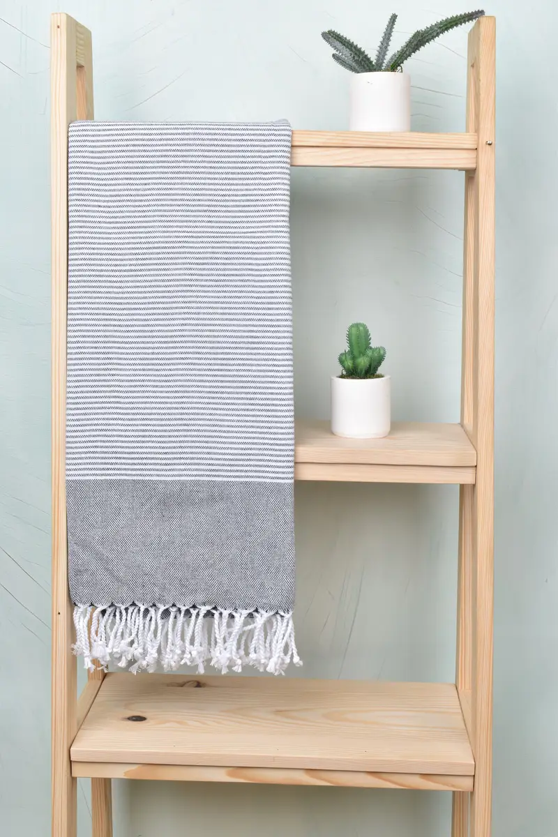 Geschenk für Braut, türkisches Handtuch Handtuch, Hochzeitsgeschenk, Monogram Beach Handtuch, Bachelorette-Handtuch, Schnelltuchtuch, 70x40 Baumwollstreifentuch - 7