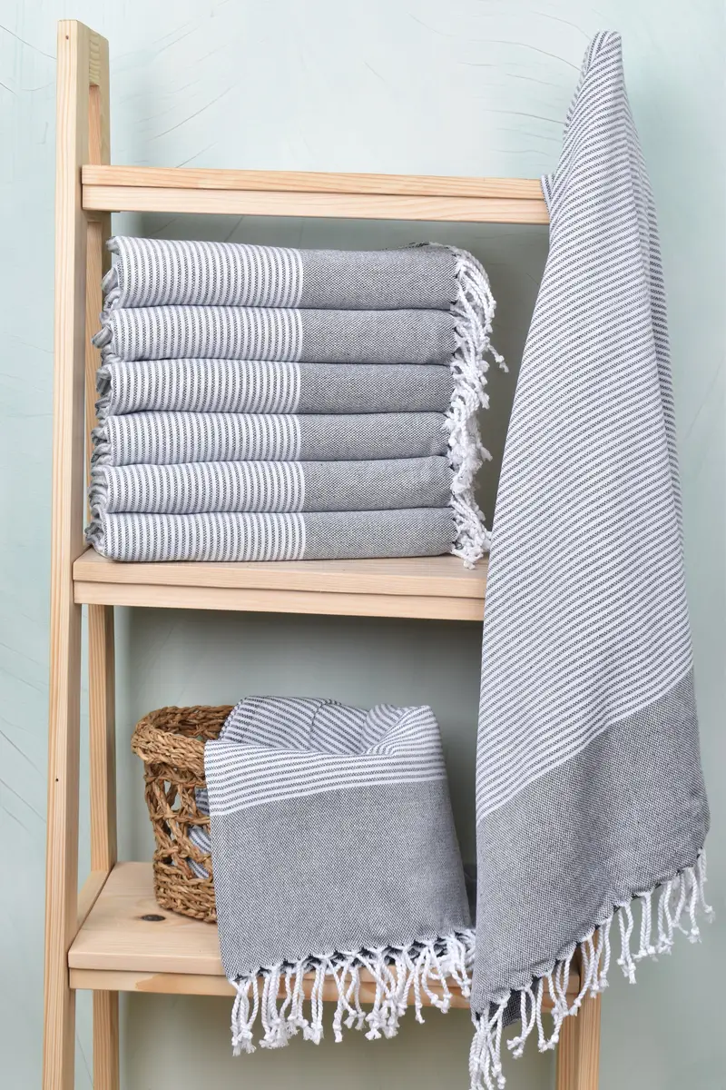 Geschenk für Braut, türkisches Handtuch Handtuch, Hochzeitsgeschenk, Monogram Beach Handtuch, Bachelorette-Handtuch, Schnelltuchtuch, 70x40 Baumwollstreifentuch - 3