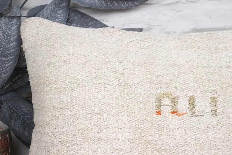 Decorative Pillow Case, Kilim Pillow Cover, Pillow Case, 12x24 White Pillow Sham, Boho Pillow, Hippie Throw Pillow Sham, Antique Pillows - 2