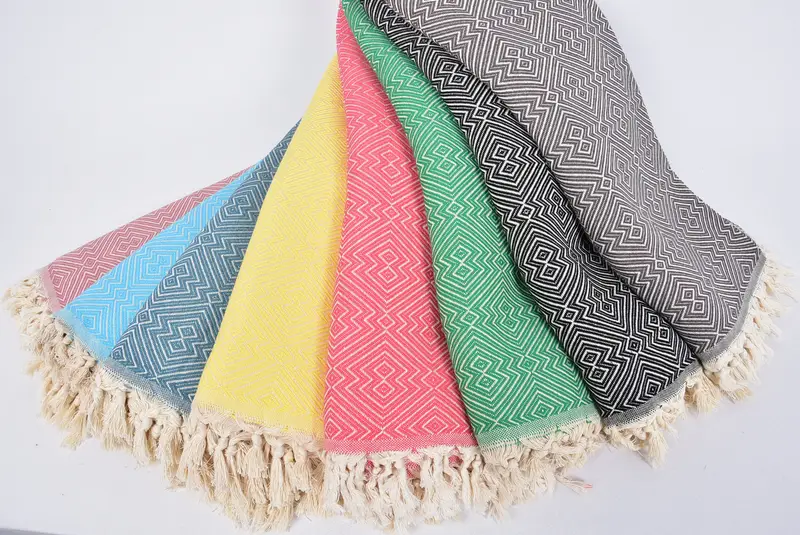 92x80 Cotton Diamond Towel, Wedding Hand Made Gift, Custom Blanket, Turkish Blanket Queen, Personalized Blanket, Wedding For Favor, Tablecloth - 4