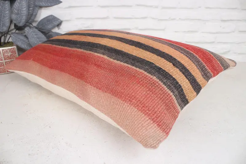 Cushion, Muted Pillow Cover, Tribal Cushion Cover, 16x24 Red Pillow Sham, Pillow for Couch, Boho Pillow Sham Cover, Interior Designer Pillow - 6