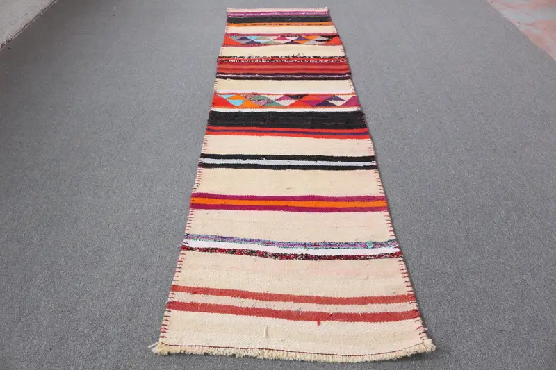 Zarif Bej Ikat Halı, Kırmızı Desenli 10,3x10,27 ft