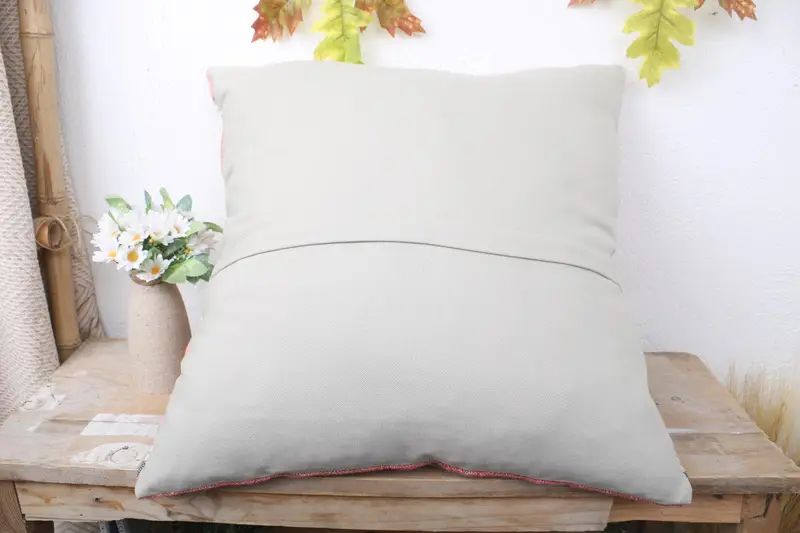 Traditional Cushion Cover, 20x20 Red Cushion Case, Shabby Chic Cushion, Pillow for Couch, Boho Pillow, Pillow Sham, Vintage Pillow - 7