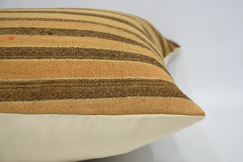 Pillow Case, Authentic Cushion Cover, Ethnical Kilim Rug Pillow, Oriental Cushion Case, Turkish Kilim Pillow, Boho Pillow, 24x24 Orange Pillow Sham - 5