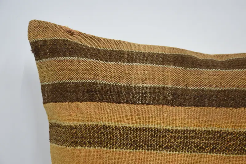 Pillow Case, Authentic Cushion Cover, Ethnical Kilim Rug Pillow, Oriental Cushion Case, Turkish Kilim Pillow, Boho Pillow, 24x24 Orange Pillow Sham - 2