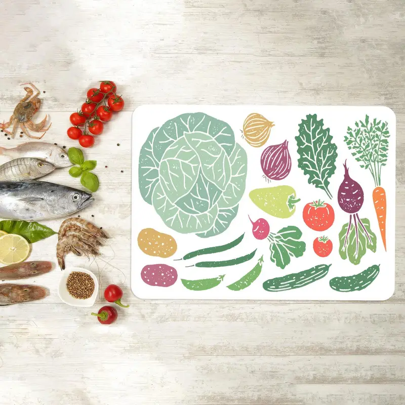 Tempered Glass Cutting Board with Non-Slip Feet for Kitchen Use