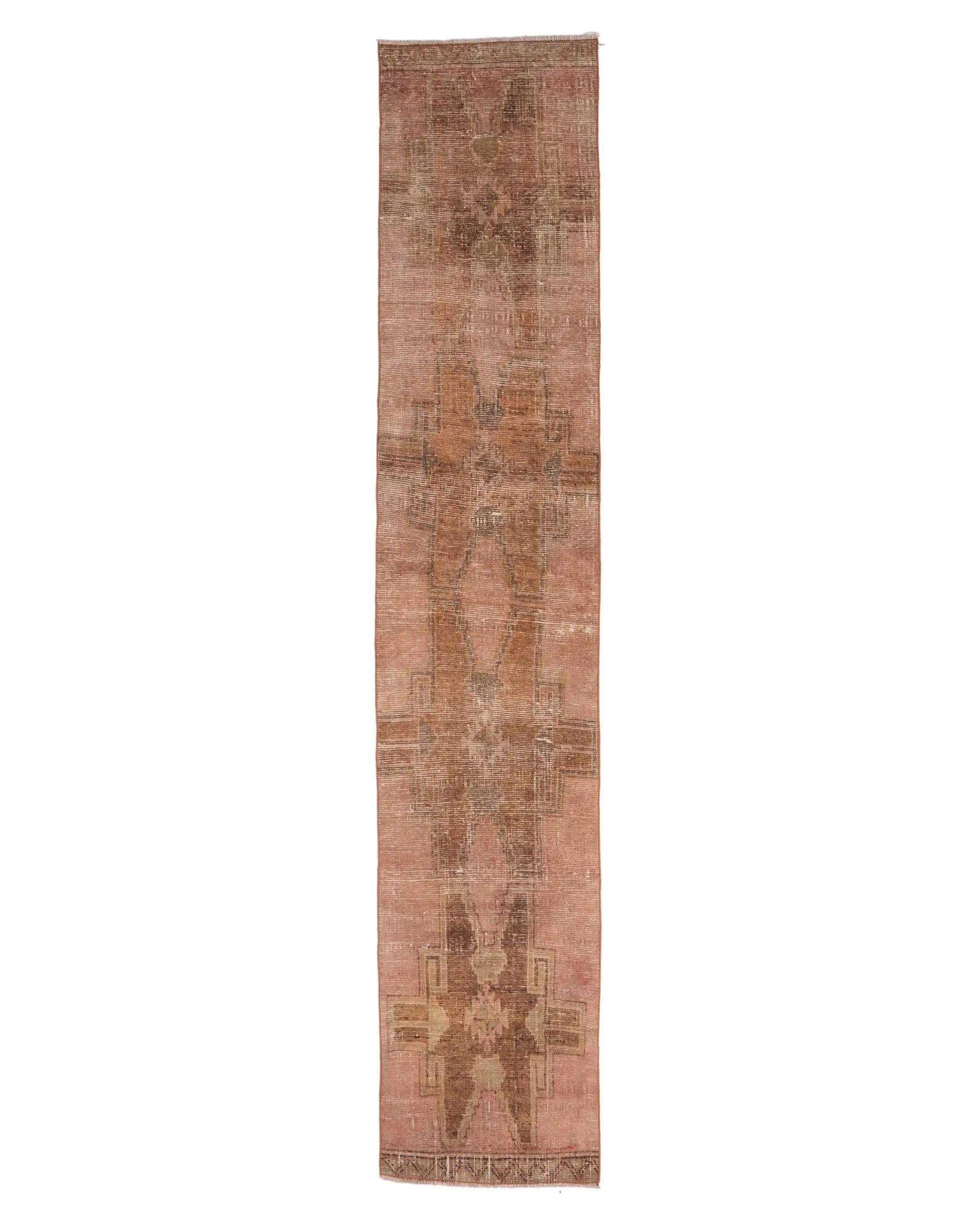 Red Ikat Rug, 2,3x11,9 ft Elegant Decor - 1