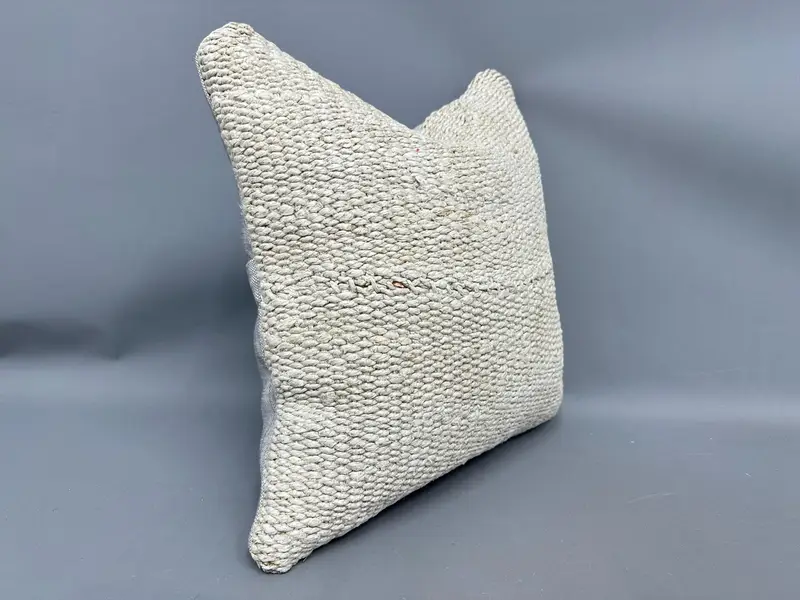 18x18 Beige Pillow, Throw Kilim Pillow, Designer Throw Cushion Cover, Pillow Case, Vintage Kilim Throw Pillow, Boho Pillow Sham Cover - 2