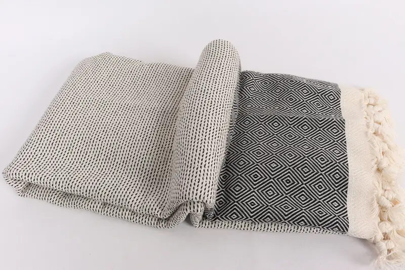 Turkish Towel Blanket, 104x80 Cotton Diamond Towel, Boyfriend Gift, Extra Large Tablecloth, Custom Blanket, Custom Wedding Gifts, Decorative Blanket - 6