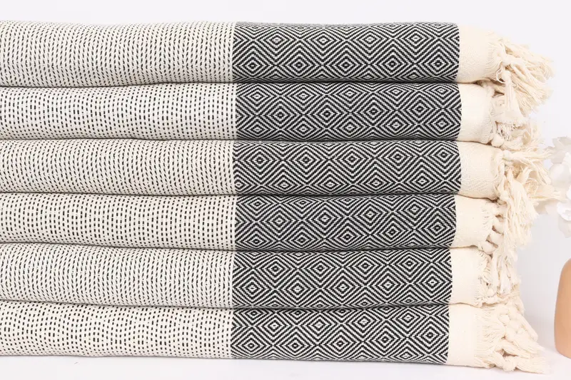 Turkish Towel Blanket, 104x80 Cotton Diamond Towel, Boyfriend Gift, Extra Large Tablecloth, Custom Blanket, Custom Wedding Gifts, Decorative Blanket - 3