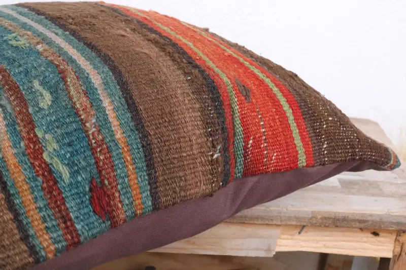 Vintage Pillow, 18x18 Brown Cushion Cover, Cushion, Sustainable Cushion Cover, Ethnic Cushion Case, Pillow for Couch, Gift Pillow, Car Pillow Sham - 6