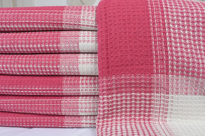 92x88 Cotton Striped Towel, Woven Blanket, Monogram Blanket, Turkish Cotton Throw Blanket, Personalized Blanket, Personalized Gift - 3