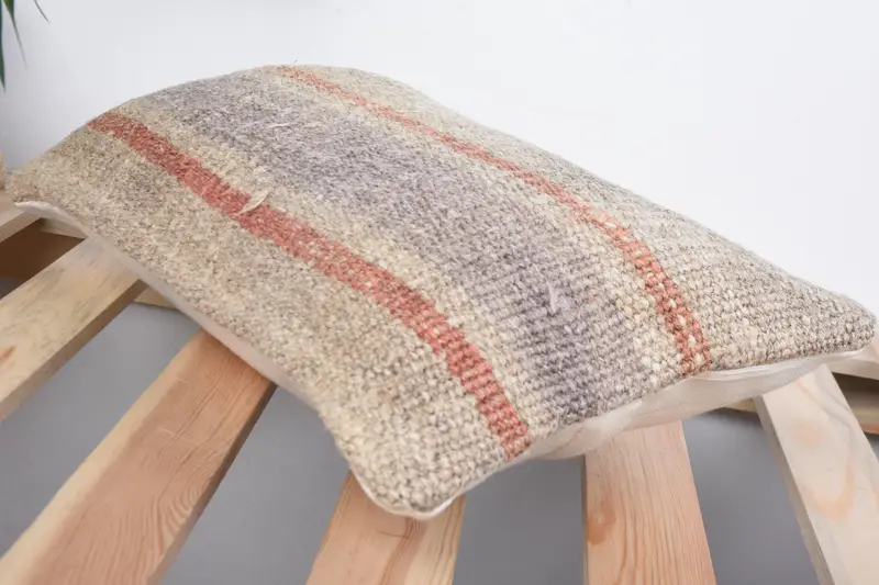 Ethnical Kilim Rug Pillow, Vintage Cushion Cover, Vintage Kilim Pillow, Turkish Pillow, Southwestern Pillow, Cushion Cover, 8x16 Beige Cushion Case - 6