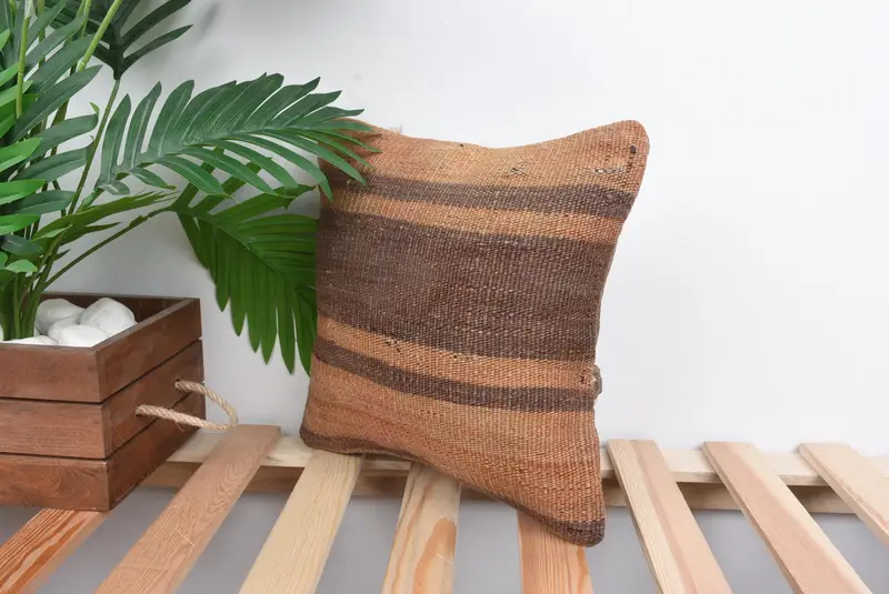 Pillow Cover, Turkish Pillow, Boho Pillow Sham Cover, Luxury Cushion Case, Kilim Pillow, Personalized Gift Pillow Pillow Case, 12x12 Beige Pillow - 5