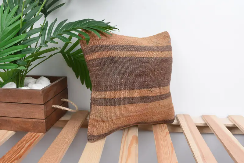 Pillow Cover, Turkish Pillow, Boho Pillow Sham Cover, Luxury Cushion Case, Kilim Pillow, Personalized Gift Pillow Pillow Case, 12x12 Beige Pillow - 4