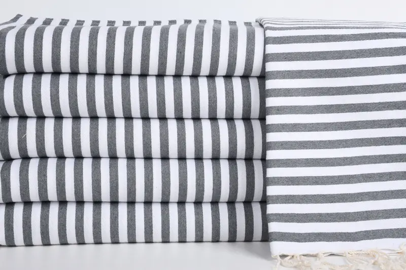 Turkish Towel Monogram, Personalized Gift, Monogrammed Hand Towel, Gift For Best Friend, Personalized Dish Towel, 40x18 Cotton Striped Towel - 1