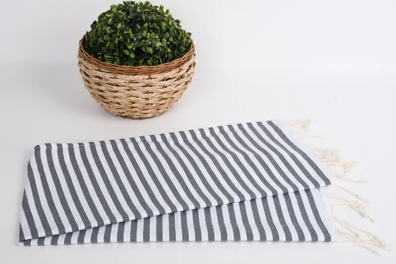 Turkish Towel Monogram, Personalized Gift, Monogrammed Hand Towel, Gift For Best Friend, Personalized Dish Towel, 40x18 Cotton Striped Towel - 4