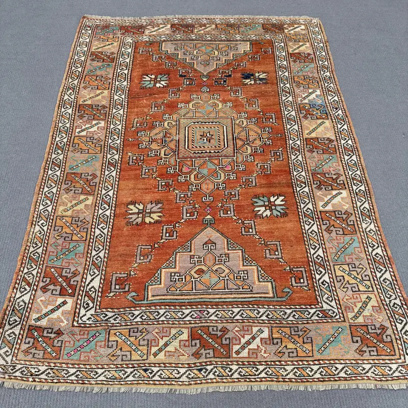 Orange Ombré Rug, 0.4x7.2 ft Chic Modern Decor