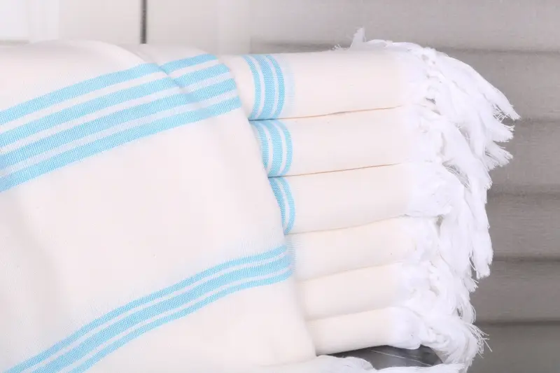 Personalized Beach Towel Turquoise Cotton, 40x71 Inches