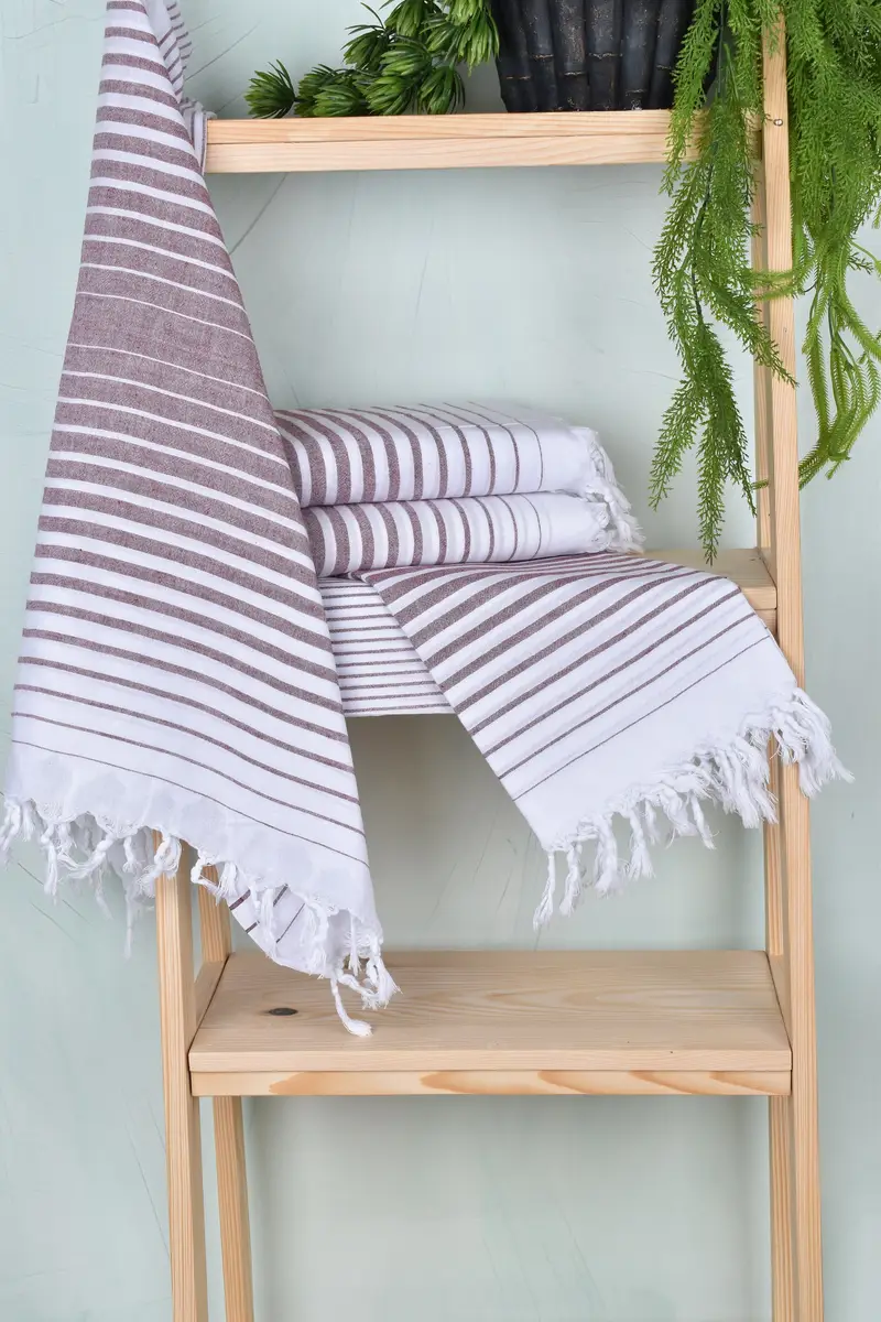 Quick-dry peshtemal, Pool Towels, 68x36 Cotton Striped Towel, Turkish Bath Towel Set, Valentines Day Gift For Him, Best Beach Towel, Absorbent towel - 6