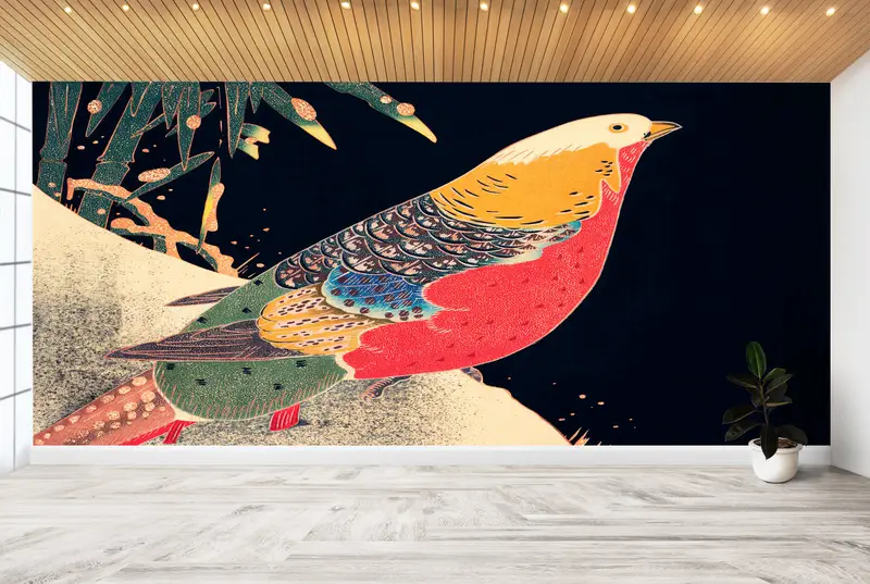 Japanese Art Bird Canvas, 3d Wall Paper, Modern Wall Paper, Wall Paper Peel and Stick, Japanese Wall Art, Bird Wall Print, - 7