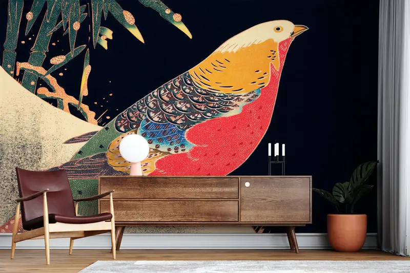 Japanese Art Bird Canvas, 3d Wall Paper, Modern Wall Paper, Wall Paper Peel and Stick, Japanese Wall Art, Bird Wall Print, - 8
