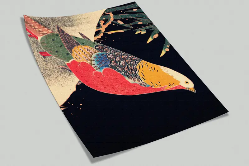 Japanese Art Bird Canvas, 3d Wall Paper, Modern Wall Paper, Wall Paper Peel and Stick, Japanese Wall Art, Bird Wall Print, - 9