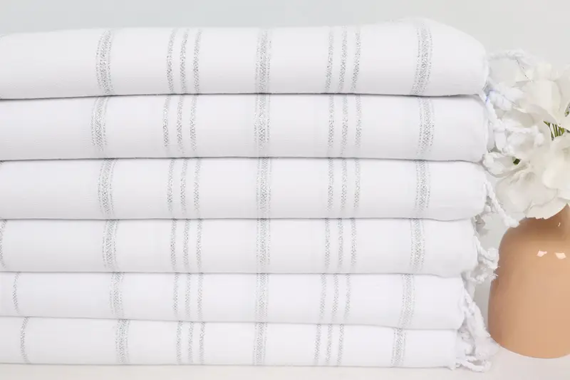 Bridal Shower Gift, 40x24 Cotton Striped Towel, Handmade Gift, Christmas Hand Towel, Bridesmaid Gifts, Monogrammed Hand Towel, Personalized Gifts - 3