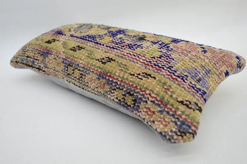 Vintage Kilim Pillow, Home Decor Pillow, 8x16 Green Pillow, Decorative Throw Cushion Case, Cushion Cover, Kilim Pillow Cover - 5