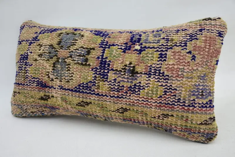 Vintage Kilim Pillow, Home Decor Pillow, 8x16 Green Pillow, Decorative Throw Cushion Case, Cushion Cover, Kilim Pillow Cover - 3