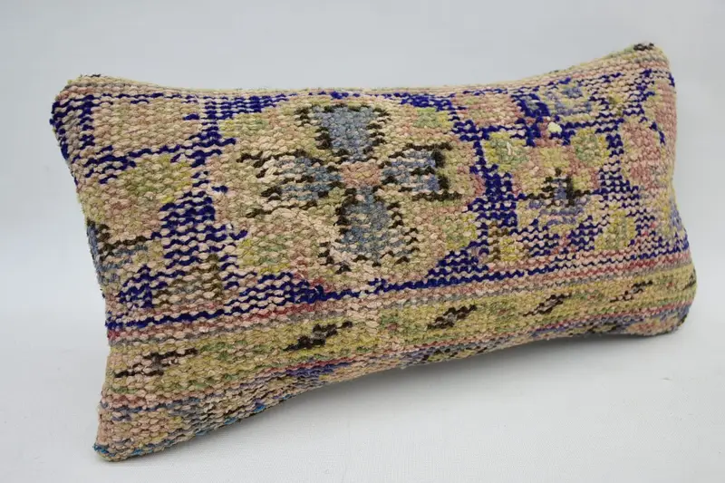Vintage Kilim Pillow, Home Decor Pillow, 8x16 Green Pillow, Decorative Throw Cushion Case, Cushion Cover, Kilim Pillow Cover - 2