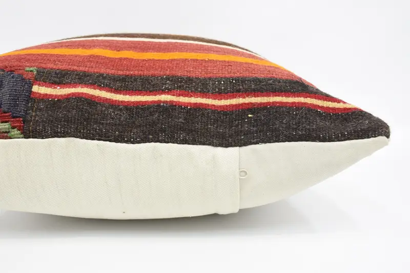 Bolster Throw Cushion Cover, Nomadic Pillow Cover, Kilim Cushion Sham, Home Decor Pillow, 20x20 Red Pillow, Cushion, Ethnical Kilim Rug Pillow - 5