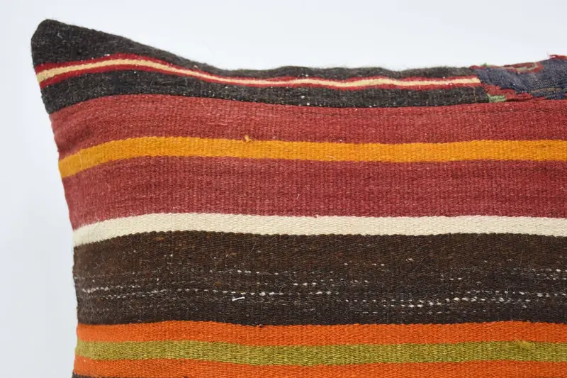 Bolster Throw Cushion Cover, Nomadic Pillow Cover, Kilim Cushion Sham, Home Decor Pillow, 20x20 Red Pillow, Cushion, Ethnical Kilim Rug Pillow - 2