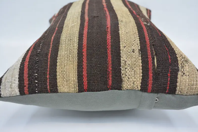 Pillow for Sofa, Morroccon Kilim Cushion Cushion Case, Throw Kilim Pillow, 16x24 Brown Cushion Cover, Pillow, Boho Pillow - 5