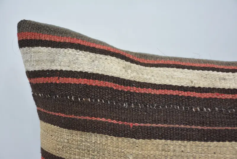 Pillow for Sofa, Morroccon Kilim Cushion Cushion Case, Throw Kilim Pillow, 16x24 Brown Cushion Cover, Pillow, Boho Pillow - 2
