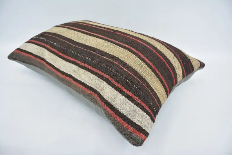 Pillow for Sofa, Morroccon Kilim Cushion Cushion Case, Throw Kilim Pillow, 16x24 Brown Cushion Cover, Pillow, Boho Pillow - 6