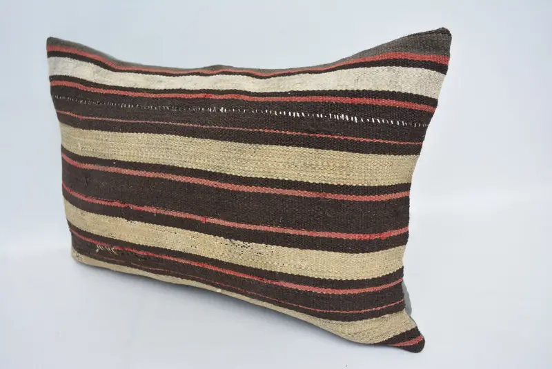 Pillow for Sofa, Morroccon Kilim Cushion Cushion Case, Throw Kilim Pillow, 16x24 Brown Cushion Cover, Pillow, Boho Pillow - 4