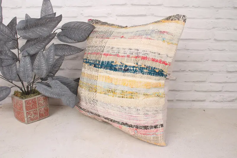 Bolster Cushion Cover, 20x20 Pink Cushion Cover, Kilim Pillow, Turkish Kilim Pillow, Handmade Pillow, Cushion Case, Turkish Pillow - 4