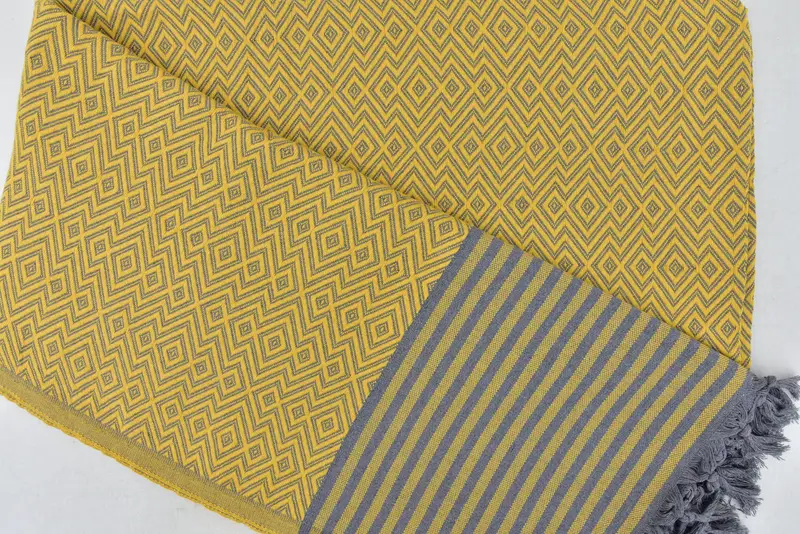 104x80 Cotton Diamond Towel, Girl Trip Party Favor, Housewarming Gift, Engagement Gift, Organic Throw, Boho Throw Blankets, Woven Blanket - 6