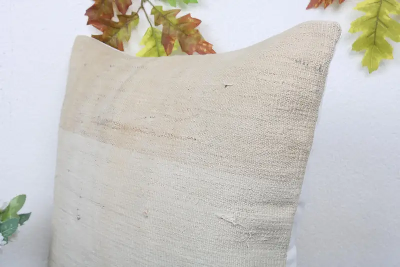 Vintage Kilim Throw Pillow, Turkish Kilim Pillow, Meditation Pillow Sham, 18x18 White Pillow Case, Cushion, Knitted Cushion, Kilim Cushion Sham - 5