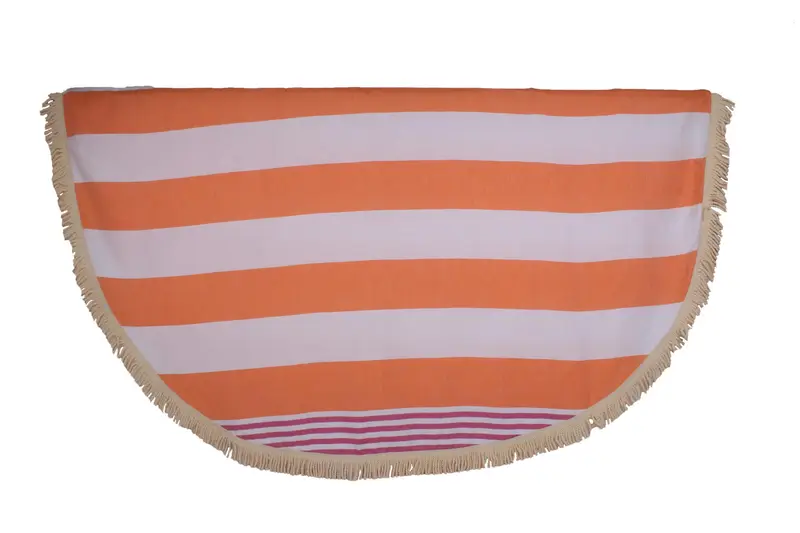 Bridesmaid Gifts, Housewarming Gift, 64x64 Cotton Striped Round Towel, Personalised Gift, Luxury Turkish Bath Towel, Sand-resistant towel, Gym Towel - 1