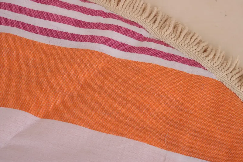 Bridesmaid Gifts, Housewarming Gift, 64x64 Cotton Striped Round Towel, Personalised Gift, Luxury Turkish Bath Towel, Sand-resistant towel, Gym Towel - 8