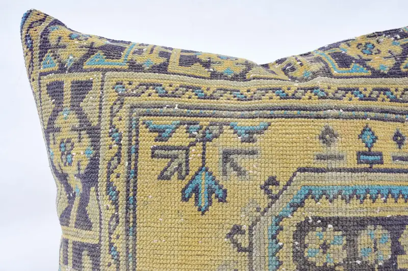 Cushion Cover, Boho Pillow, Sustainable Pillow Cover, 32x32 Beige Pillow Case, Vintage Kilim Throw Pillow, Turkish Pillow - 2