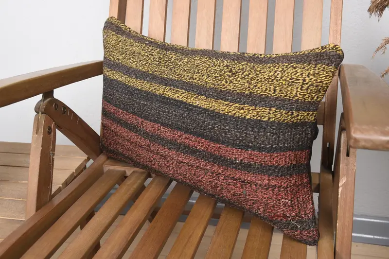 Kilim Pillow, 12x20 Red Pillow Cover, Vintage Pillow, Pillow, Pet Cushion, Designer Throw Cushion Cover, Ethnical Kilim Rug Pillow - 3