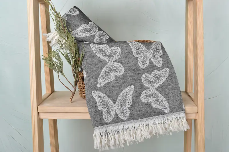 Bachelorette Party Decorations, 68x36 Cotton Butterfly Pattern Towel, Luxury towel, Monogram Beach Towel, Turkish Bath Towel Set, Employee Gifts - 5