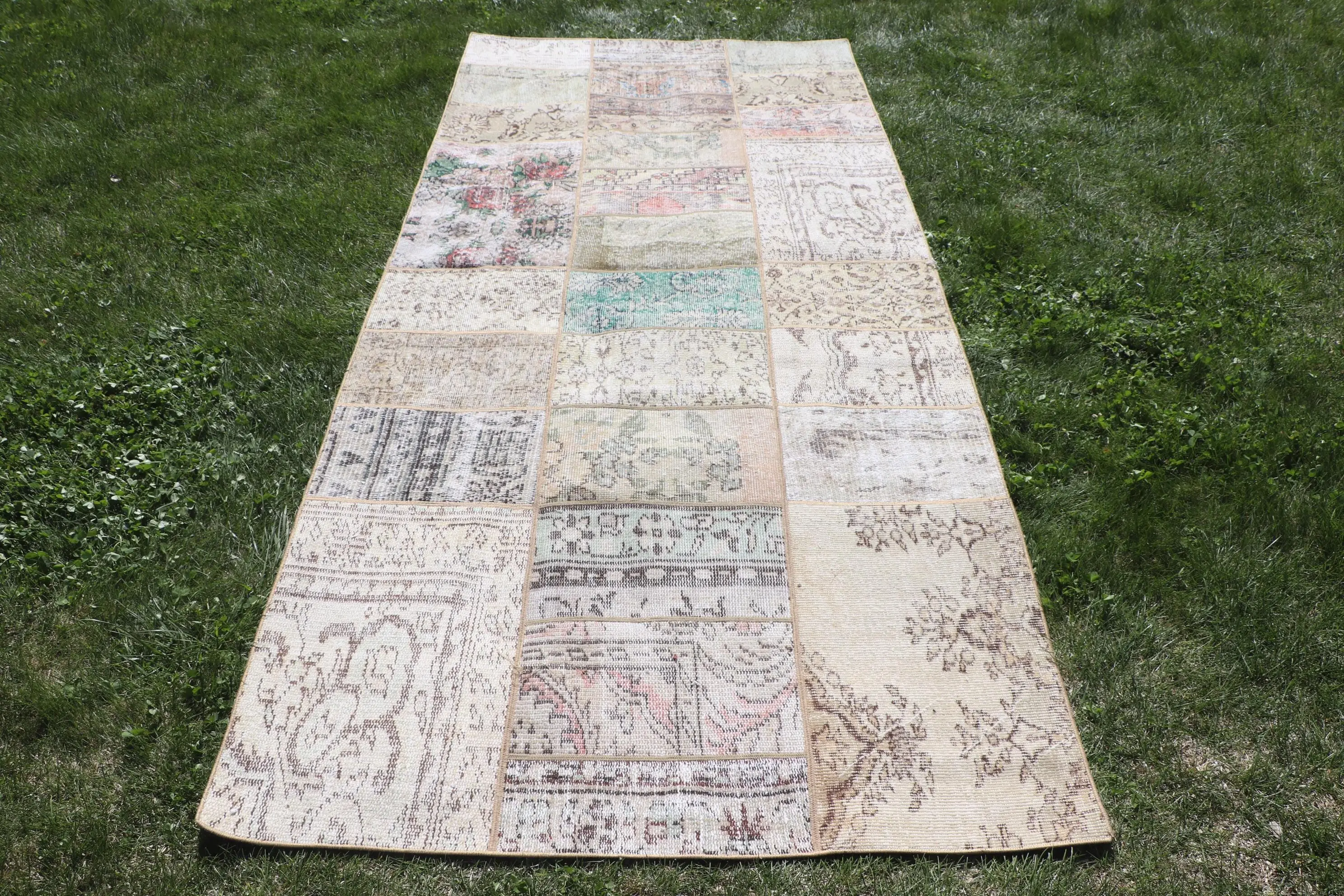Vintage 3,9x9 ft Teppich, türkischer Teppich, brauner marokkanischer Teppich - 1