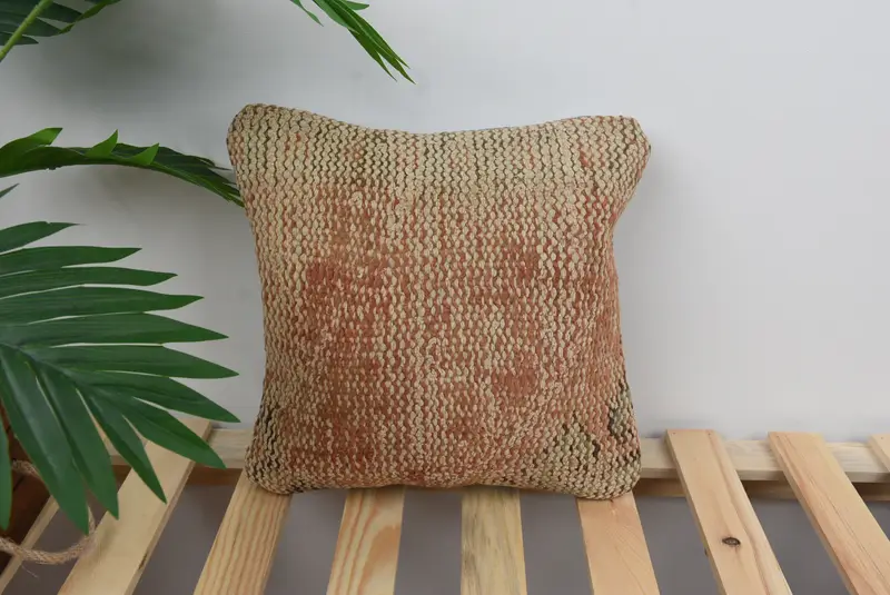 12x12 Beige Pillow Case, Pillow for Couch, Vintage Kilim Throw Pillow, Home Decor Pillow, Cushion Cover, Indoor Pillow Cover - 1