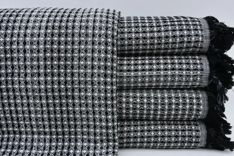 Decorative Blanket, Personalized Gifts, Grandma Gift, Aesthetic Blanket, 96x70 Cotton Striped Towel, Woven Blanket, Turkish Blanket Queen - 3