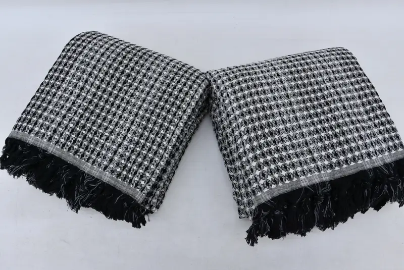 Decorative Blanket, Personalized Gifts, Grandma Gift, Aesthetic Blanket, 96x70 Cotton Striped Towel, Woven Blanket, Turkish Blanket Queen - 6