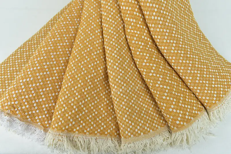 Woven Blanket, Personalized Blanket, Custom Shower Curtain, Welcome Wedding Gift, Personalized Gifts, 76x68 Cotton Herringbone Towel, Organic Throw - 4